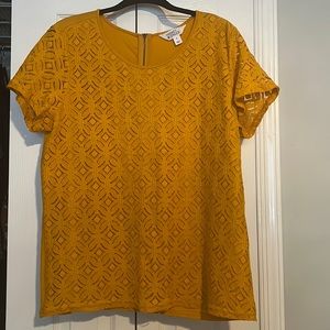 Market & Spruce Hans Crochet Mixed Material Top